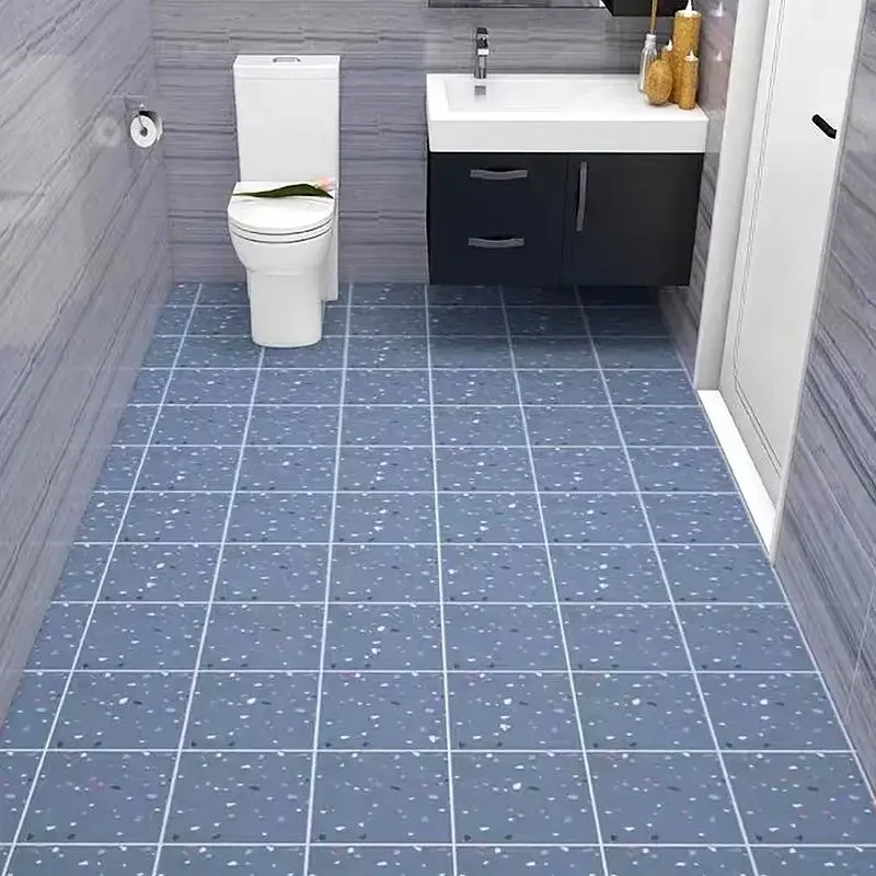 Thickened Bathroom Floor Stickers Kitchen Bedroom Stickers PVC Self-adhesive Waterproof Anti-slip Wear-resistant Tile Stickers