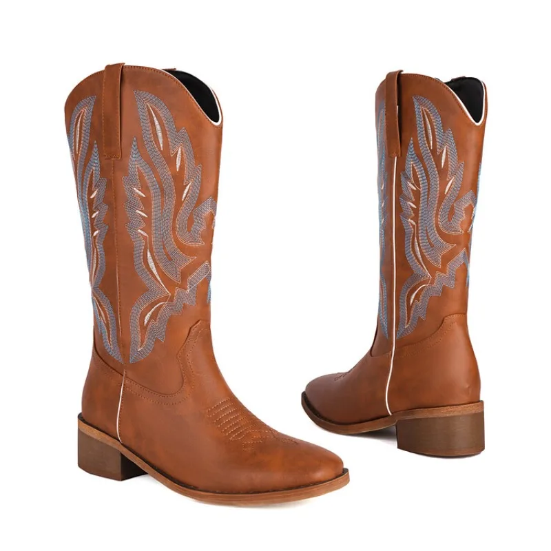 

Осенние и зимние сапоги. Женские модные ботинки на толстом каблуке. Квадратные пальцы. Модный тренд. Ретро, простые и элегантные. Банкеты.