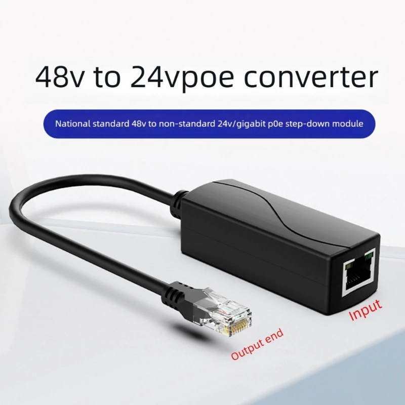 Professional 48V 24V Poes Step Down Module Gigabit Infrastructures Support Stable PVC Construction for Enterprise F19E
