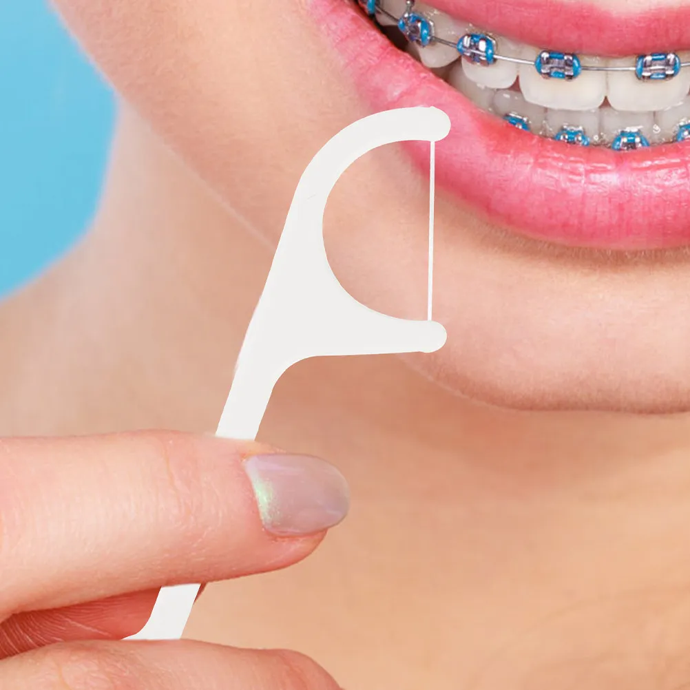 3 Bags Floss Picks for Teeth Portable Dental Flosser Compact Ergonomic Arc Shape Flossing Tool Removes Plaque Tartar Buildup
