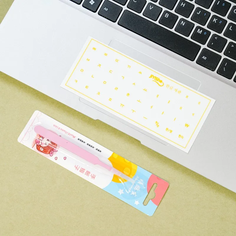 [Korean] Free Tweezers for Removing Film and Leaving Letters, Keyboard Stickers for Desktop and Laptop Computers, Single Sticker, Universal Type, Transparent Side-Engraved Sticker