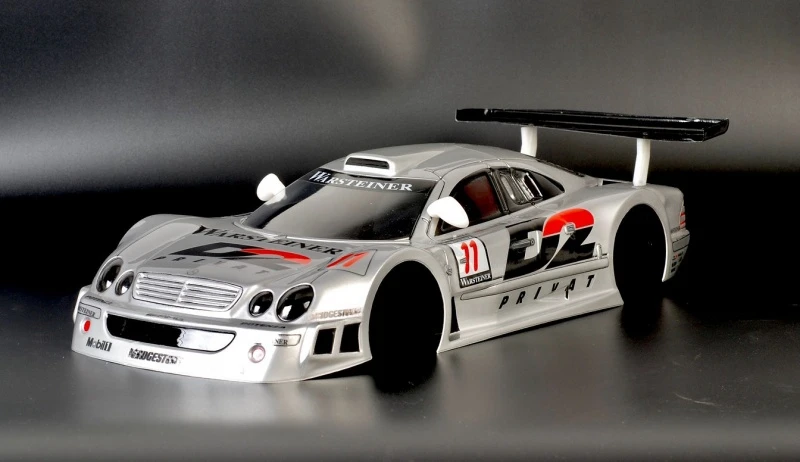 TC198 1/10 Benz CLK GTR jasne nadwozie, 190mm x 257mm RC Drift Tamiya podwozie TT01 TT02