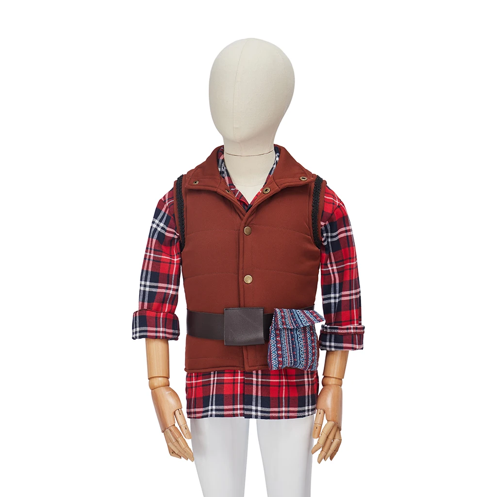 TV Series Sweet Tooth Gus Cosplay Costume Children's Plaid Shirt with Vest Boys Halloween Costume Carnival Costume