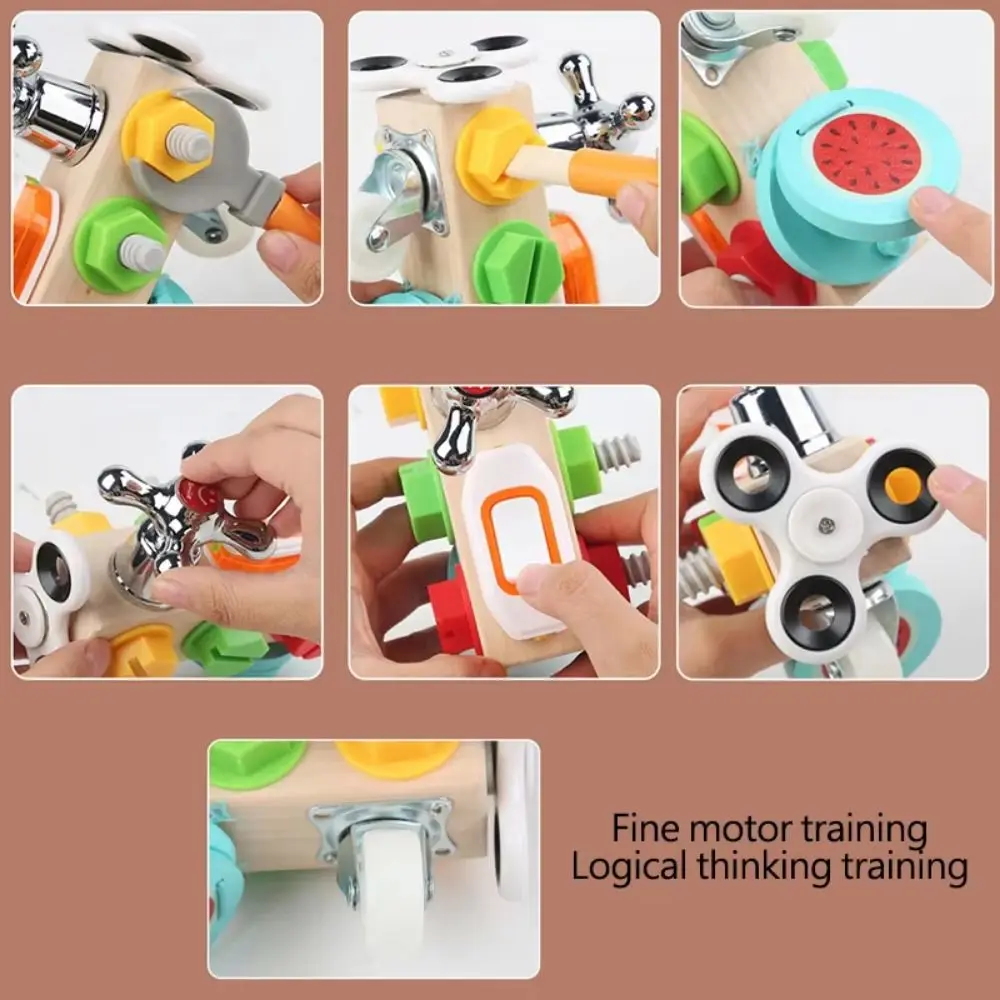 Montessori Busy Nut Combinatie Hand Grijpvermogen Training Peuter Busy Board Vroeg leren Zintuiglijk bord Training Lock Box