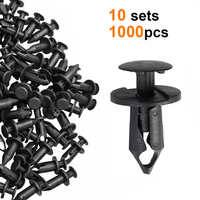 10 sets/1000pc Universal Car Door Trim Panel Clip 8mm Auto Bumper Fastener Hole Rivet Retainer plastic clip Push in Cover Fender