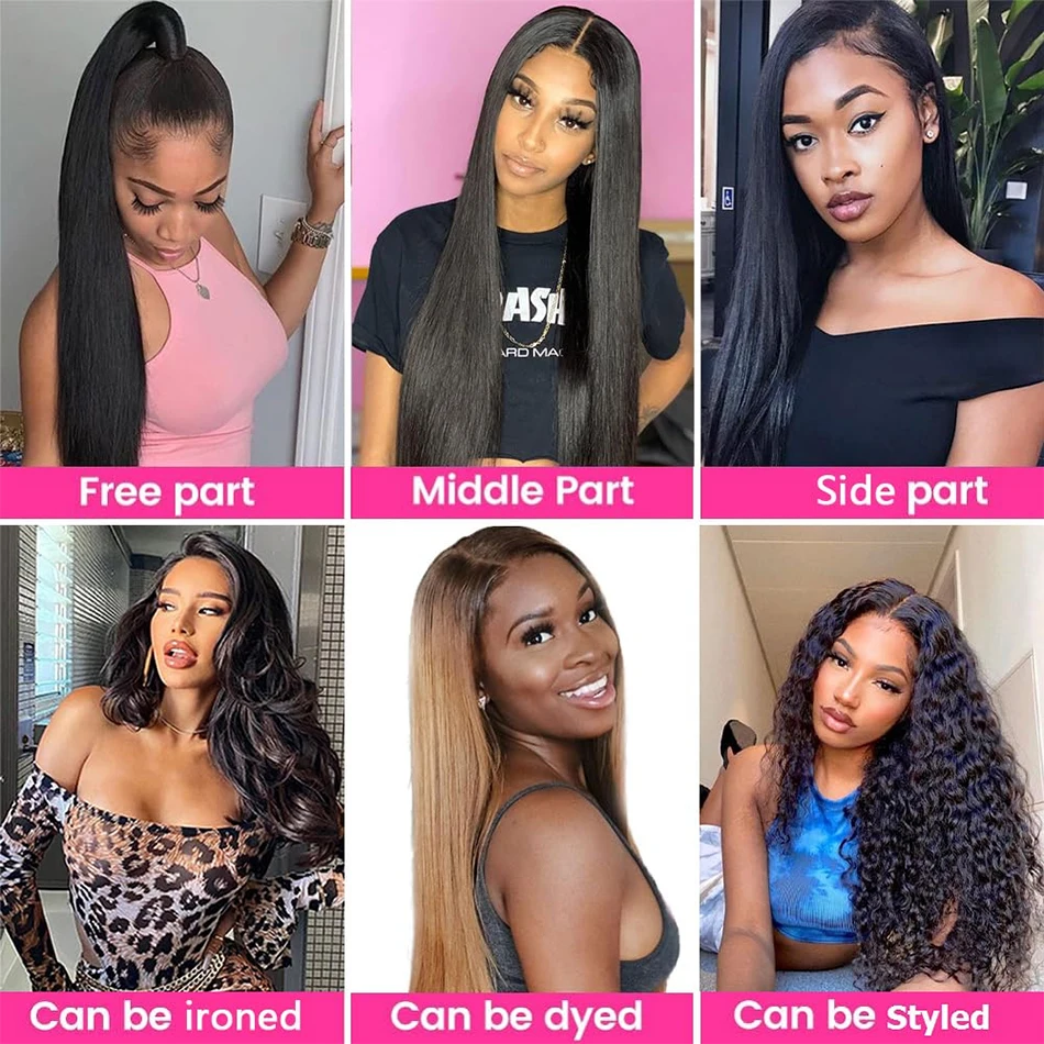 Silkly Straight Human Hair Bundles With 13x4 HD Lace Frontal  Brazilian Weaving 3 Bundles With Clossure for Women Extensions