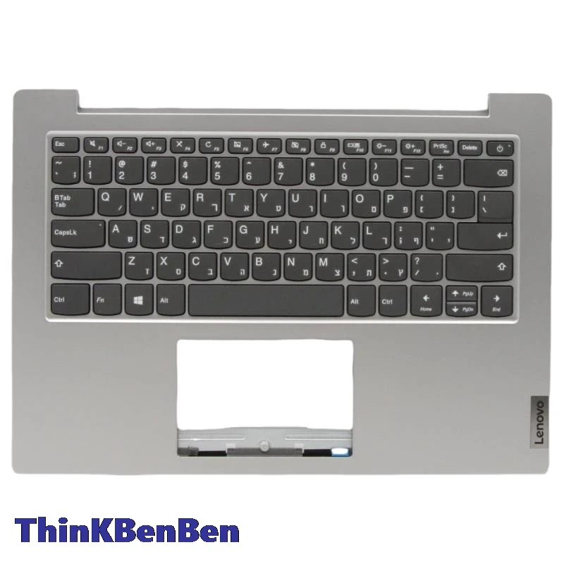 HB Hebrew (IL Israel) Platinum Grey Keyboard Upper Case Palmrest Shell Cover For Lenovo Ideapad Slim 1 14 14AST 05 5CB0W43922