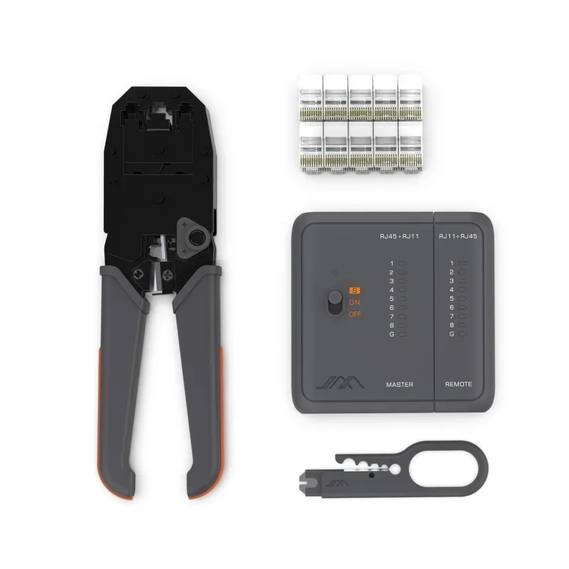 Imagem -06 - Jimihome Tudo-em-um Catraca Modular Crimper Led Luz Testador de Cabo de Rede Conectores Rj45 Conjunto de Ferramentas de Serviço de Rede Doméstica