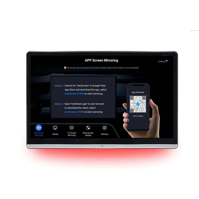 

14-Inch IPS Touch Screen Android Headrest Universal Rear Seat Car TV USB BT WIFI Wireless Mirror Link Stereo Function