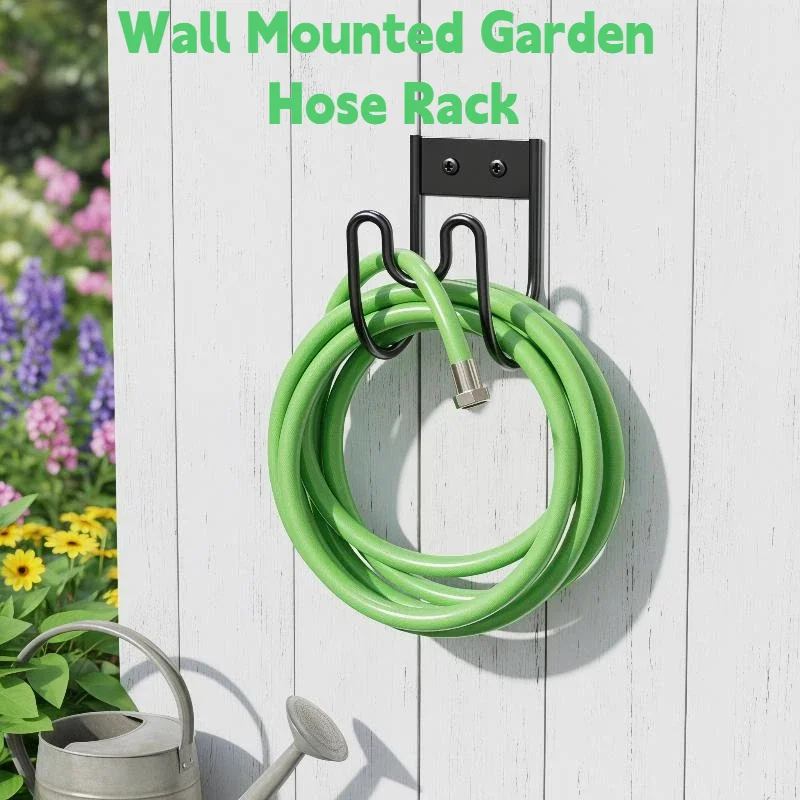 Wall Mounted Garden Hose Holder Heavy Stainless Steel U Shaped Hose Hanger Hook Durable Water Hose Storage Rack Easy Install