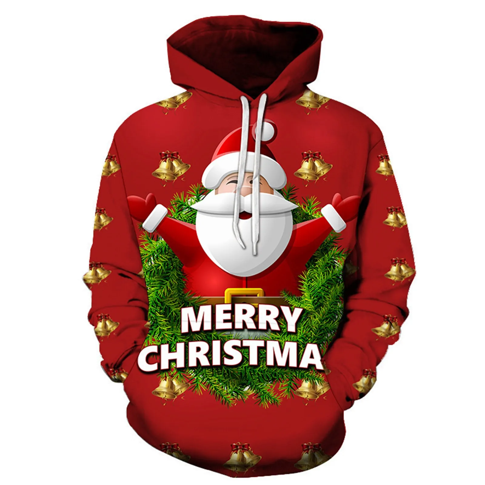 

Oversized Hoodies Men's Christmas Claus Deer Cartoon Pattern 3D Printing Sweatshirts Long Sleeve Tops Casual Streetwear Tops