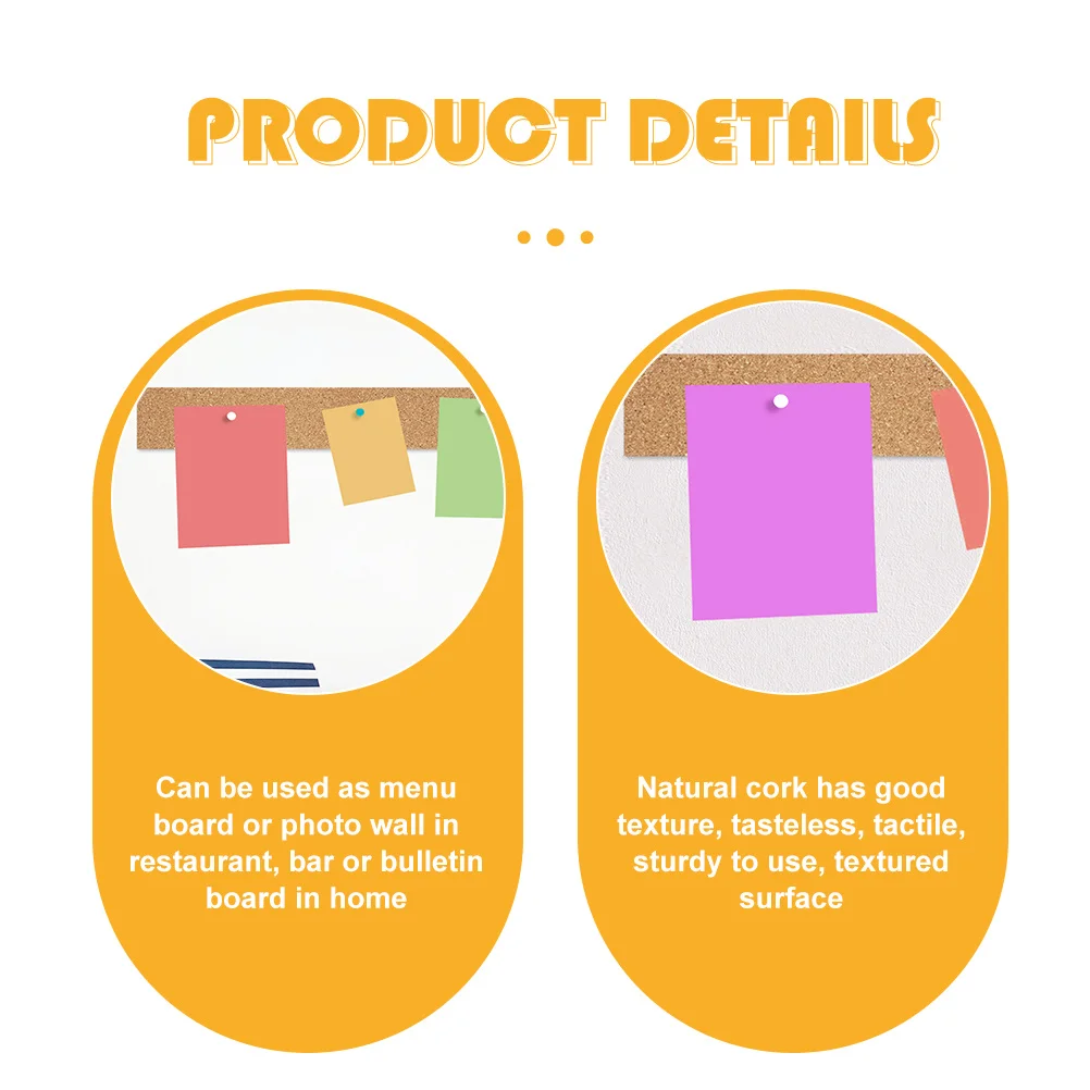 8pcs Cork Bulletin Bars Adhesive Cork Strips Thick Natural Frameless Memo Board For Home Office Classroom Wall Display