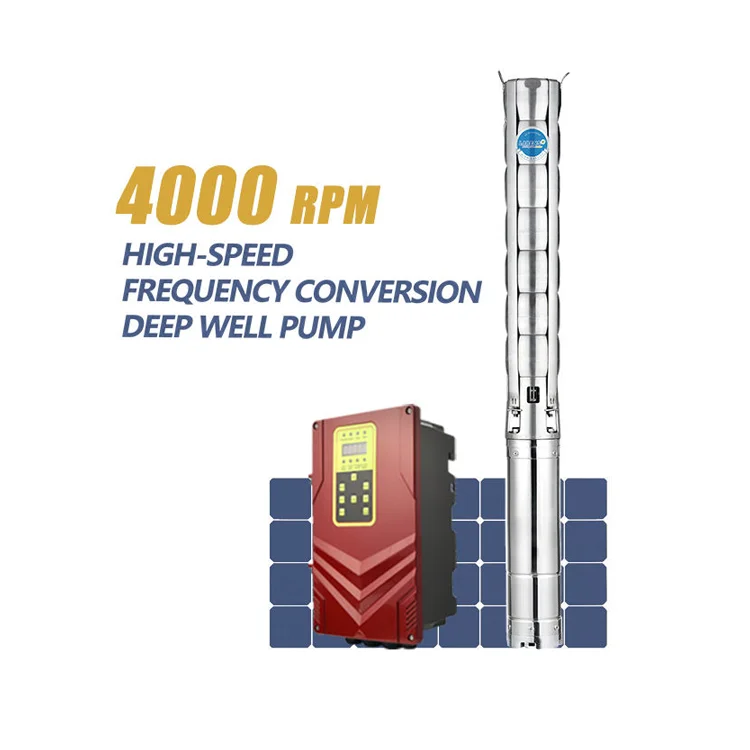 

4Inch 20hp 15KW 380V 4000RPM High Speed Frequency Conversion Solar Deep Well Pump