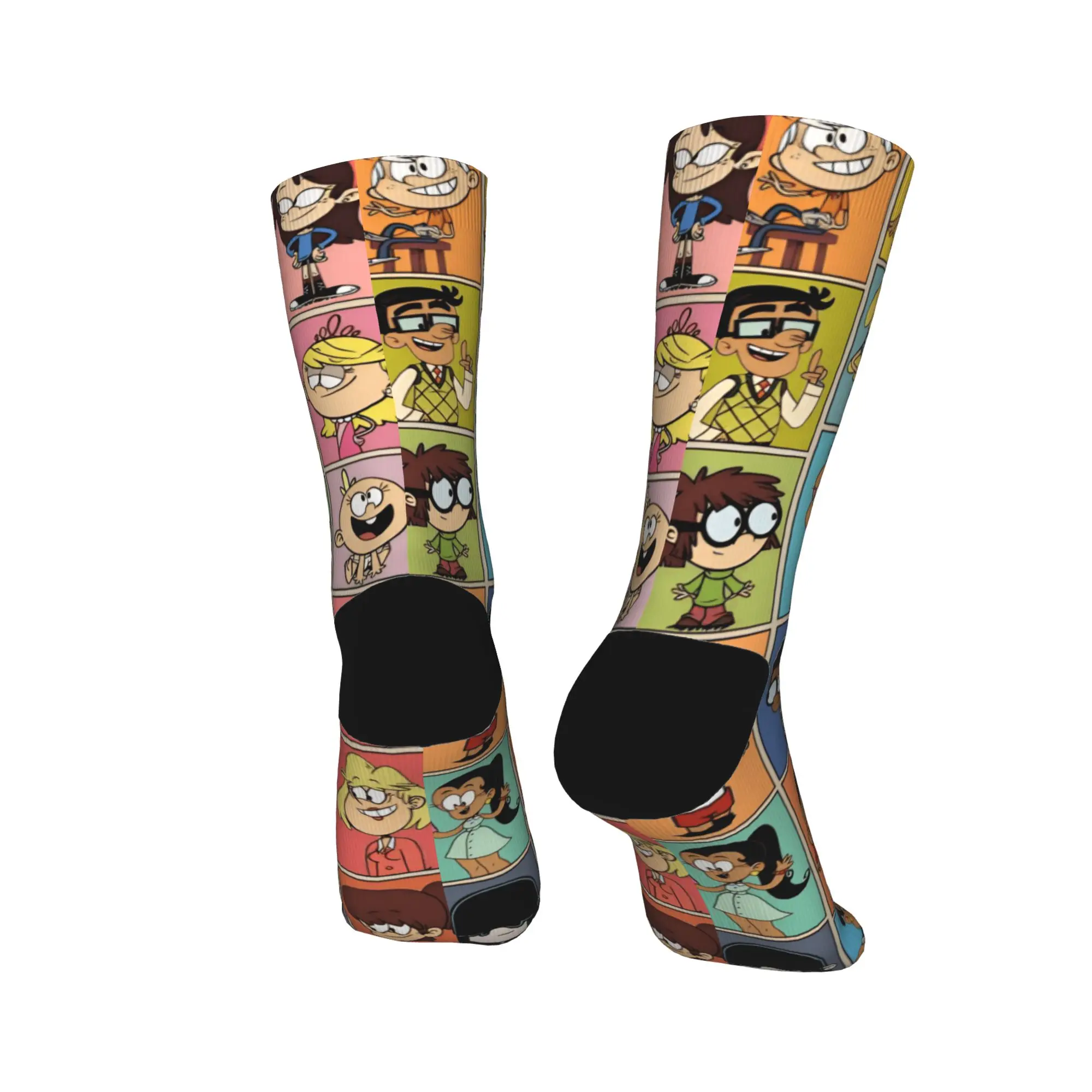 ถุงเท้าลายการ์ตูน L-Loud Houses สำหรับครอบครัว ถุงเท้าสไตล์โกธิค ถุงเท้ากันลื่นสำหรับฤดูใบไม้ร่วง ถุงเท้าผู้ชายแบบยูนิเซ็กซ์ ถุงเท้าลายกราฟิกนุ่มปานกลางสำหรับเล่นสเก็ตบอร์ด