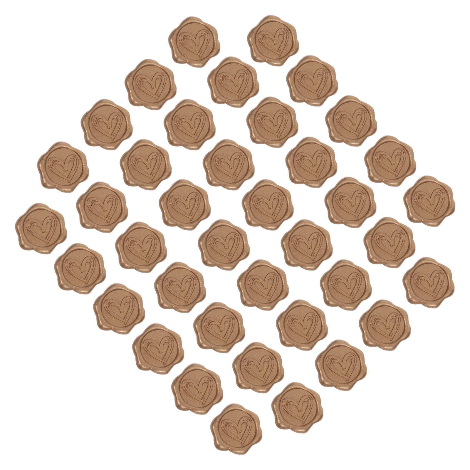 

50Pcs Heart Wax Seal Stickers Self-Adhesive Envelope Seals Elegant Embossed Vintage Look Wedding Invitations Valentine's Day