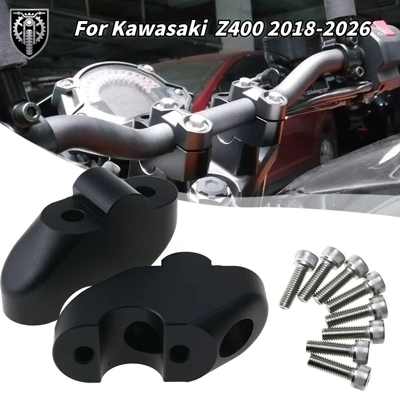 Motorcycle Handlebar Riser Drag Handle Bar Clamp Extend Adapter lift move code accessories For Kawasaki Z 400 Z400 2018-2026
