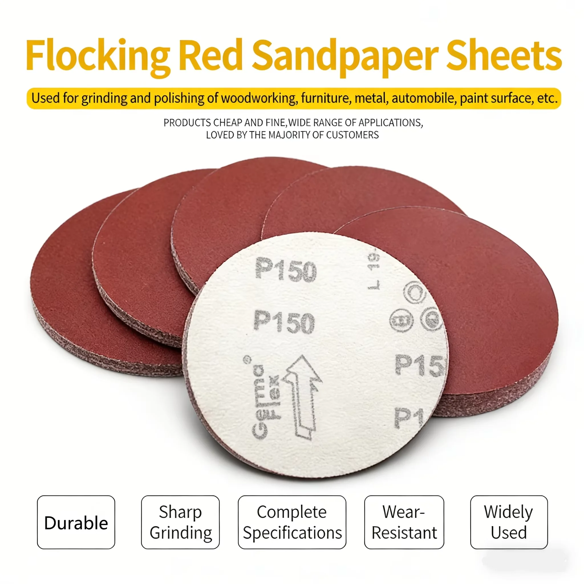 30 Sheets of 4-Inch (100mm) Sandpaper, 60-800 Grit, Suitable for Dry Sanding, Metal Rust Removal, Rough Sanding of Wood, Etc