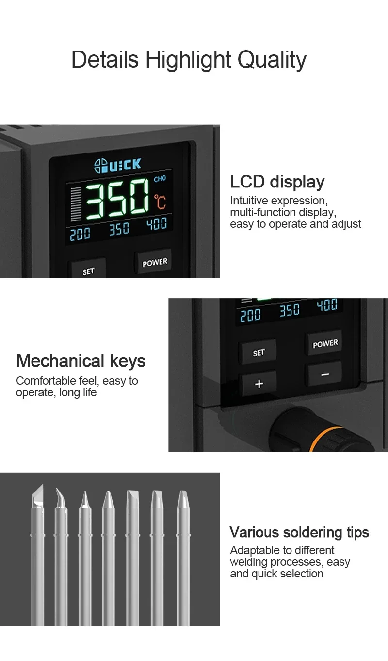 QUICK TS11 90W Smart Precision Soldering Station With Integrated Soldering Tip Motherboard IC Repair Electronic Welding Iron