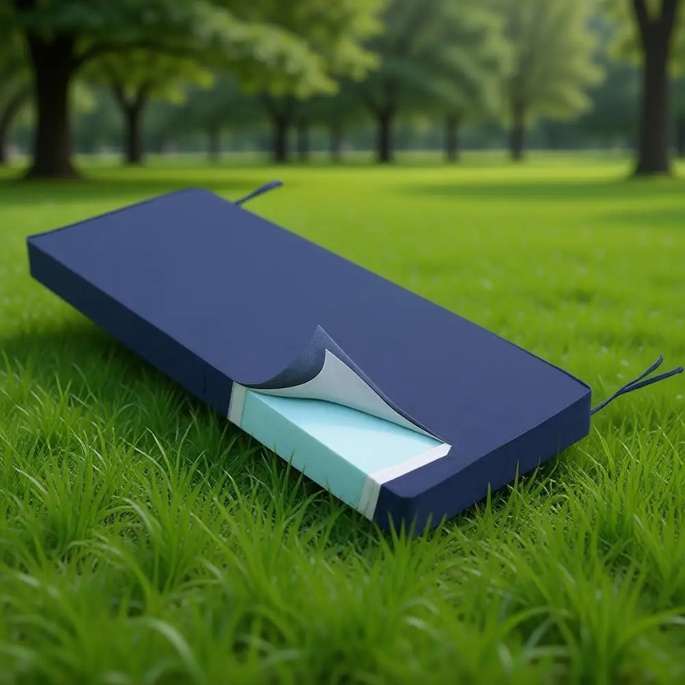 

42x18x4 Inch Navy Outdoor Bench Cushion with Memory Foam, Waterproof, and Adjustable Strap