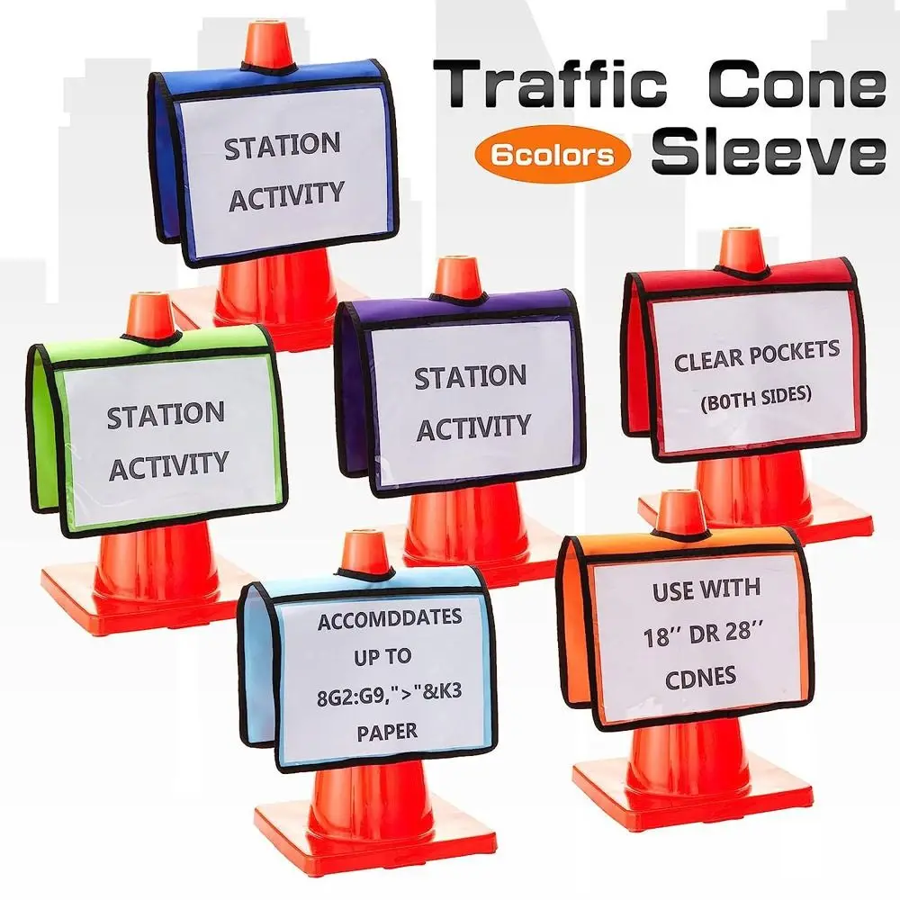 Accessories with Pockets Traffic Cone Sleeve Durable Outdoor Safety Message Sign Sleeve Universal Warning Sign Training