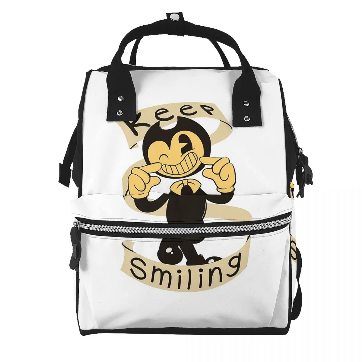 Bendy And The Ink Machine Keep Smiling Student Backpack School Bag Hiking Travel Daypack for Men Women Bookbag Shoulder Bags