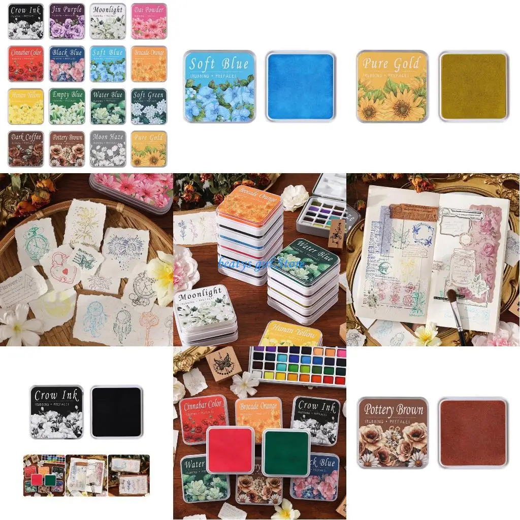 وسادة ختم C7AB قابلة لإعادة الاستخدام للاستخدام المكتبي تتميز بالقطن الآمن وتصميم محمول خفيف الوزن مقاس 7.7x7.7 سم وسادة حبر