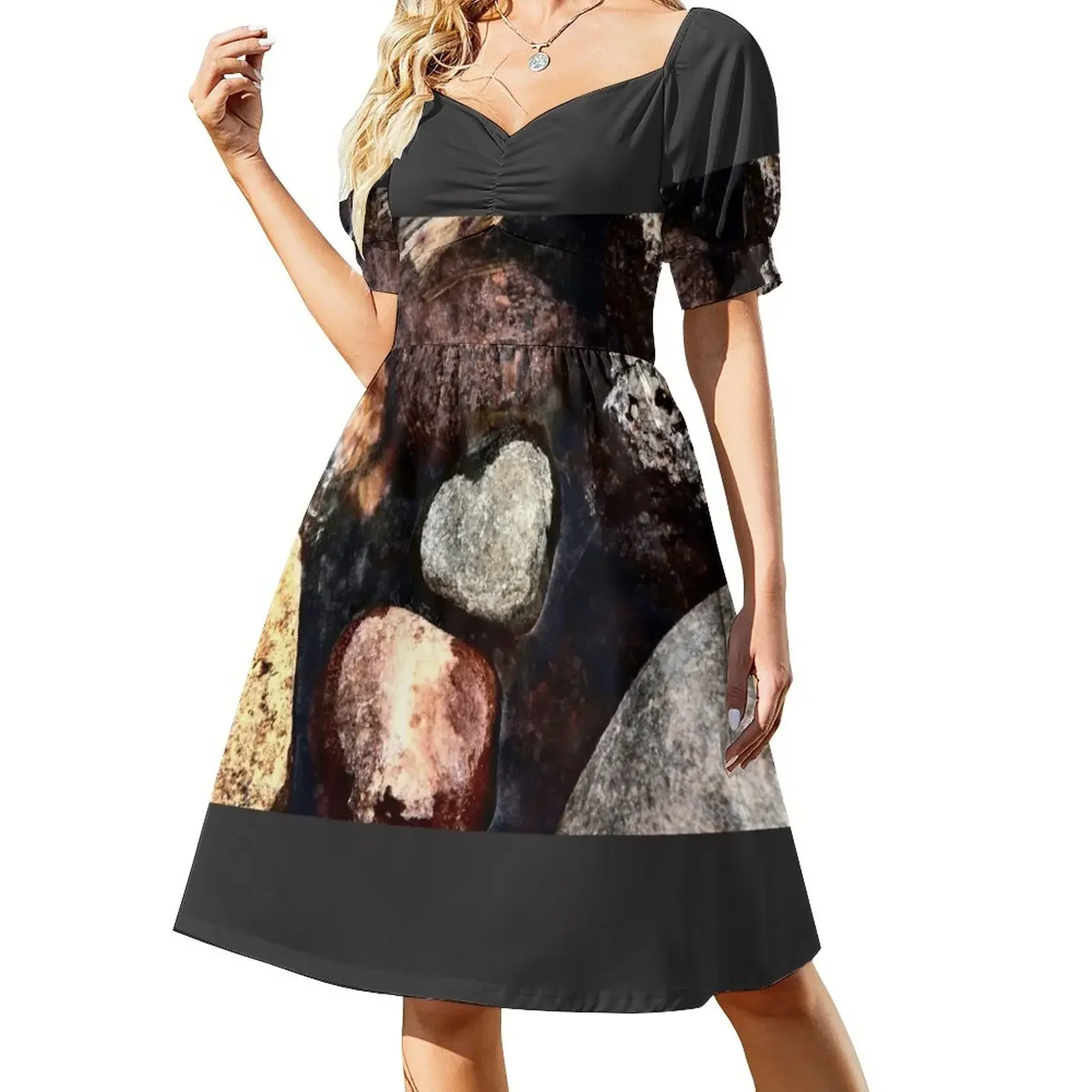 

Natural Heart Short-Sleeved Dress women clothing 2025 new arrivals loose summer dress women long dresses summer dresses Dress