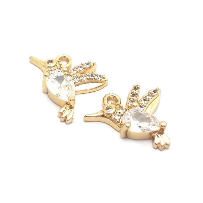 18K Gold Color Brass Pigeon Bird Hummingbird Owl Necklaces Charms Pendants High Quality Jewelry Accessories Materials view 4