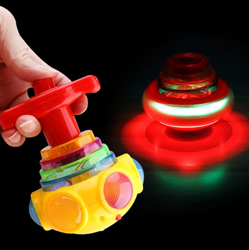 LED Spinner Gyro Toy Luminous Gyroscope Flashing Spinning Ball Kids Party Toys Treat Boy Girl Birthday School Gift Goodie Filler