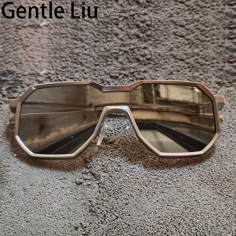 Gothic Steampunk Sunglasses Men 2024 Luxury Brand Vintage One-pieces Punk Sun Glasses For Male Oversized Square Eyewear Shades  