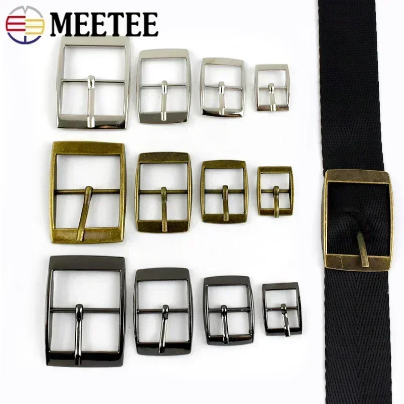 10/20/30Pcs Meetee 15-30mm Metal Pin Buckles Belt Adjust Clasp Buckle Bag Strap Webbing Dog Collar Hook DIY Hardware Accessories