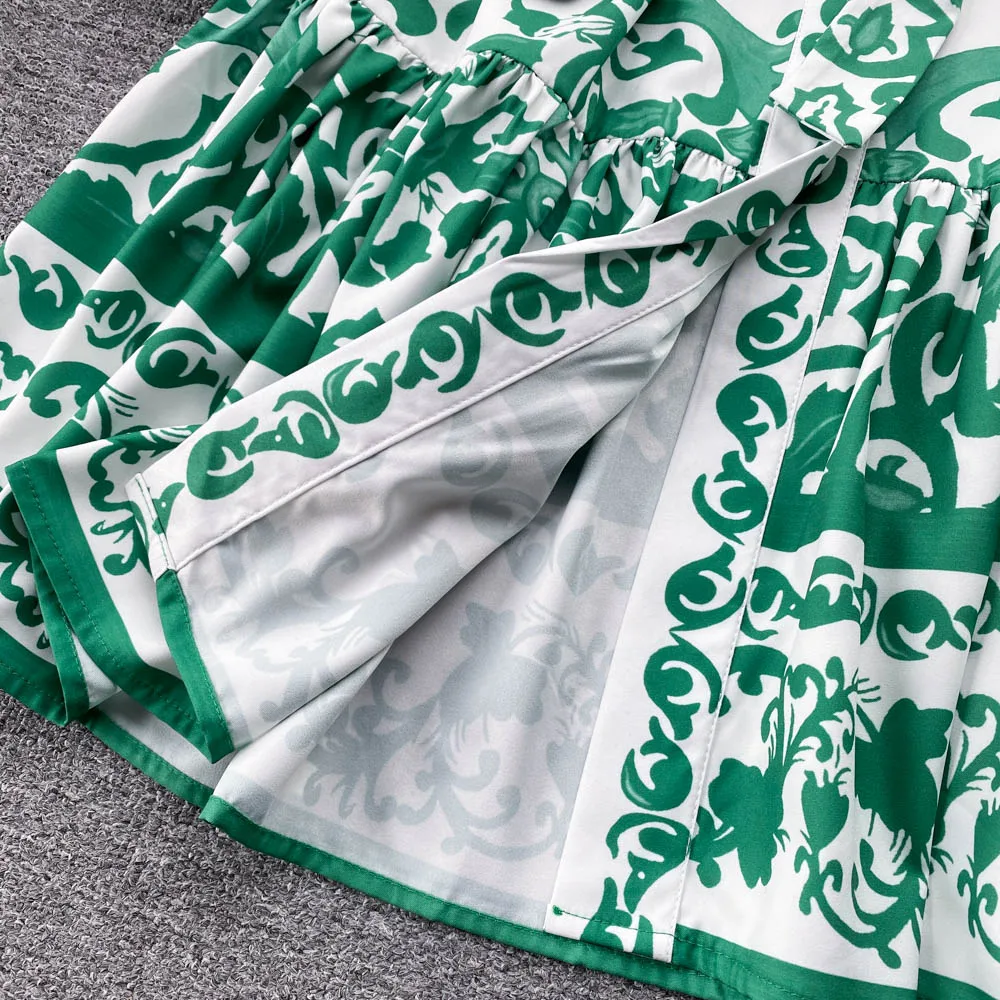 Vestido con estampado Floral para mujer, prenda de vestir de manga larga con cuello alto y lazo, Estilo Vintage, a la moda, para primavera y verano, A5929