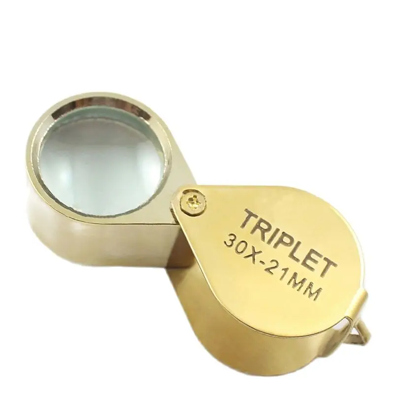 

30X Pocket Jeweler Loupe Magnifier with Exquisite Box Portable Magnifying Glass for Jewelry, Coins, Stamps, Antiques- Gold