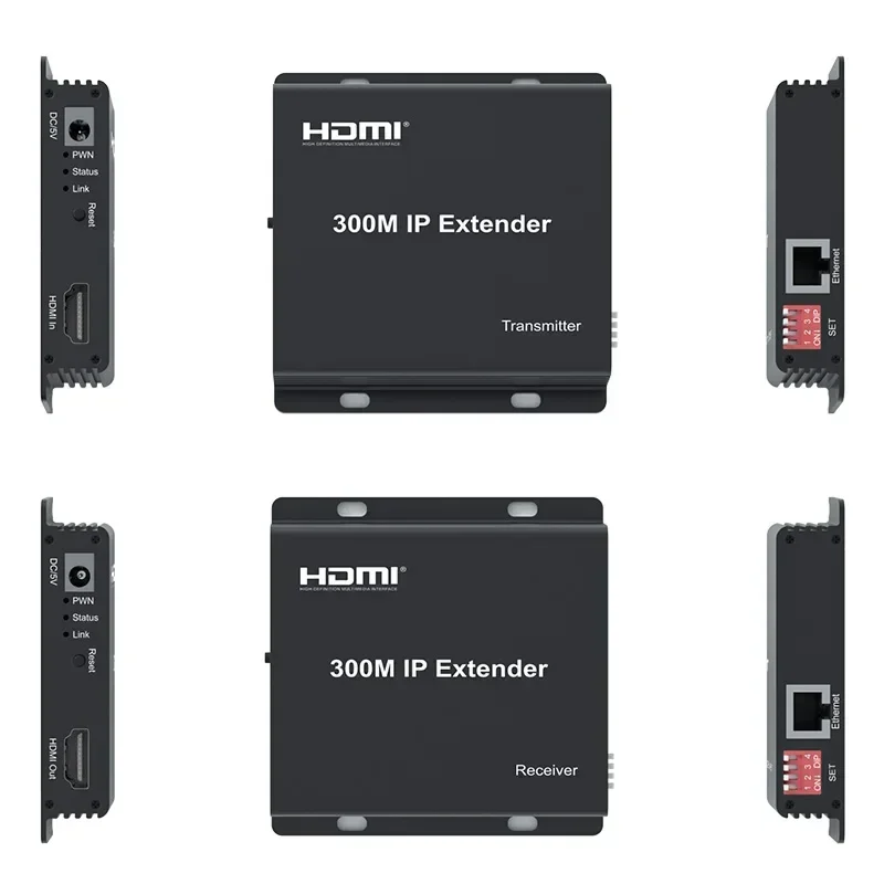 150 متر 200 متر 300 متر IP موسع عبر كابل RJ45 Cat6 HDMI إيثرنت موسع 1080p كابل الشبكة الصوت والفيديو الارسال والاستقبال #6