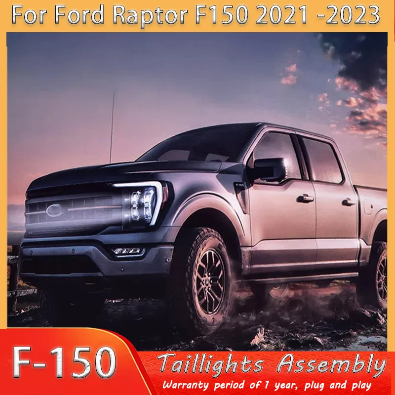 

2PCS Suitable for 21-23 Ford Raptor F150 headlight assembly modified LED lens daytime running light running water turn signal