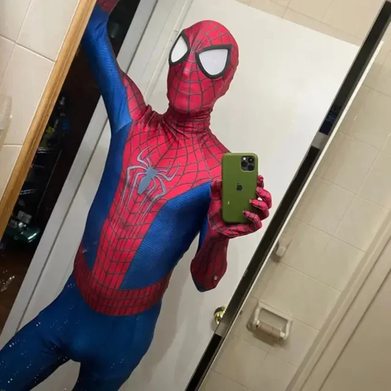 Sn88 Halloween mężczyźni TASM Spiderman przebranie na karnawał superbohater Zentai garnitur dorośli dzieci chłopcy mężczyzna pełne body kombinezon imprezowy% # 2