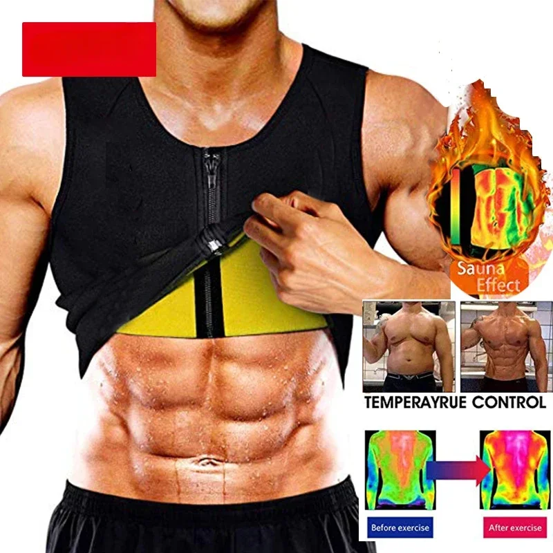 Homens corpo shaper cintura trainer sauna terno suor colete emagrecimento roupa interior perda de peso camisa queimador de gordura treino regatas shapewear