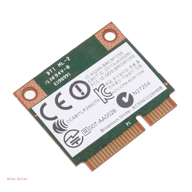 BCM943228HMB 802.11a 300Mbps Dual Band Half Mini PCie Wireless WiFi Card BT-compatible for HP 718451-001