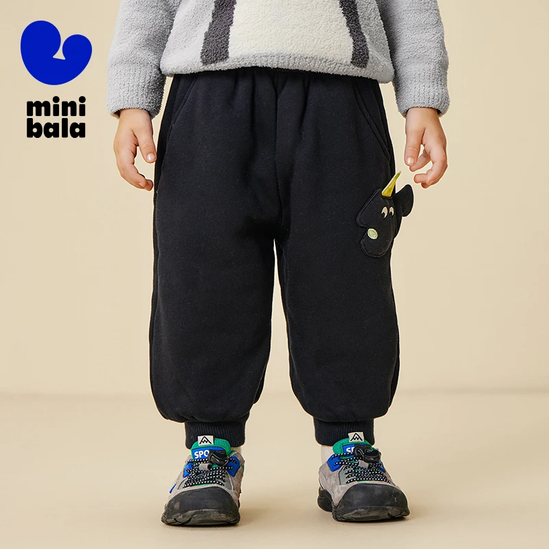 

Детские брюки Mini Bala 2025, новые зимние теплые брюки на флисовой подкладке, приятные для кожи