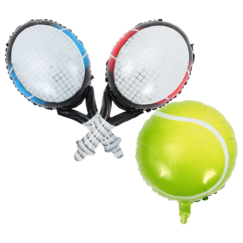 1 set Tennis Racket Balloons Aluminum Foil Party Decorations Birthday Wedding Celebrations Inflatable Supplies Creative Design