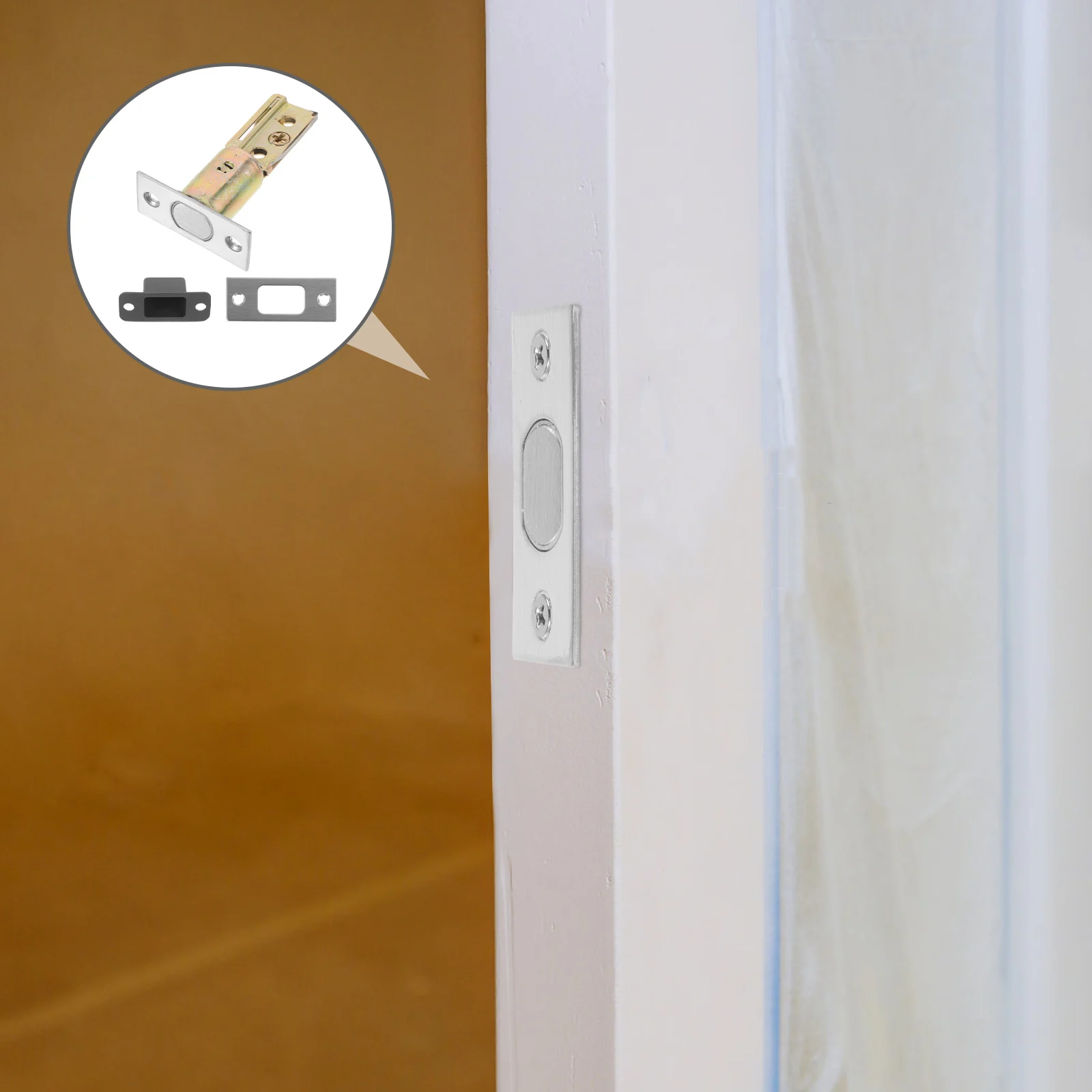 

Invisible Door Lock Latch Body 60-70mm Adjustable Mini Tubular Deadbolt Wood Doors BathroomLatch Locks SpaceSaving