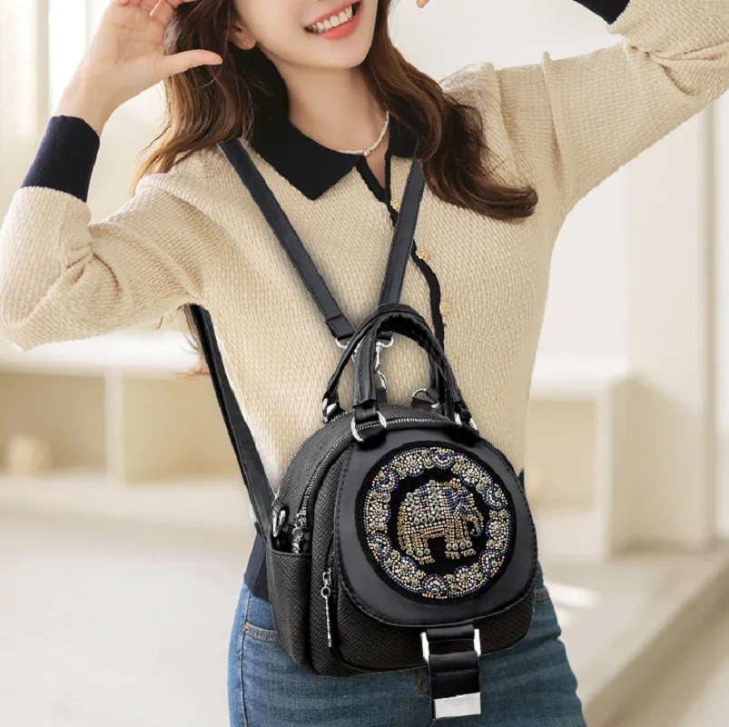 

2025 New Arrival Korean Fashion Trend Leather Small Backpacks High Capacity Shoulder Bags Totes Crossbody Bag Backpack