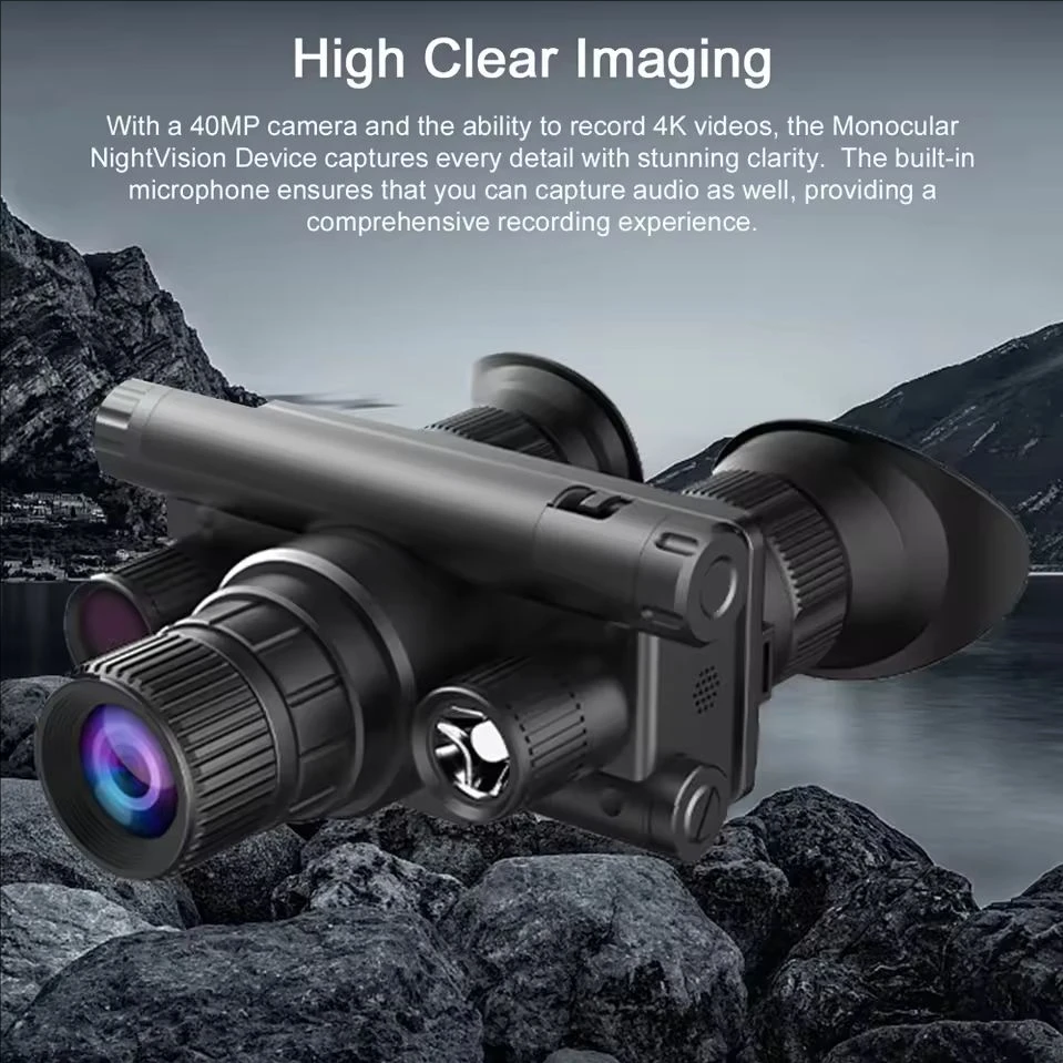 Night Vision Binoculars 8X Digital Zoom Tactical Helmet Head Mount Goggles Hunting Telescope 4K Infrared Binoculars 600M