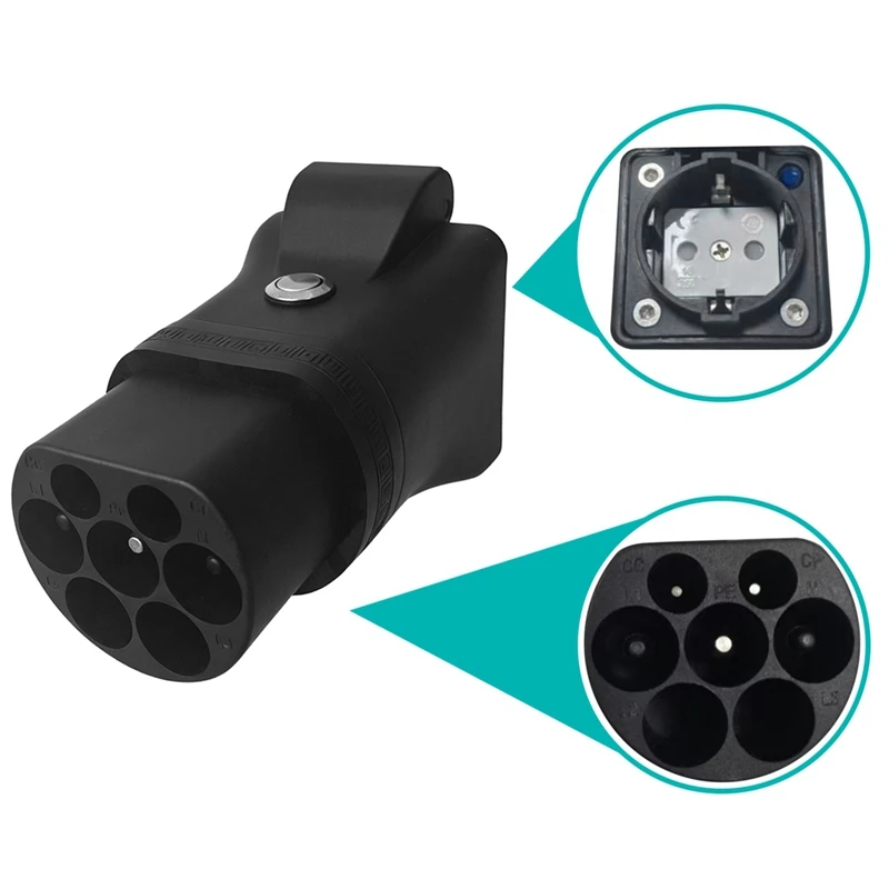Super Sale Type2 V2L Portable Discharger EV Conversion Schuko Socket Electric Vehicle Discharge with Switch LED EU Plug