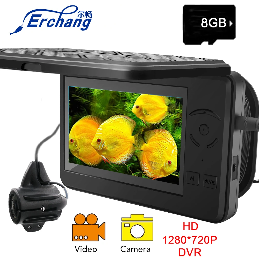 erchang camera de video subaquatica do pescador com dvr 43 1280720p pesca do gelo do inverno pesca maritima 01