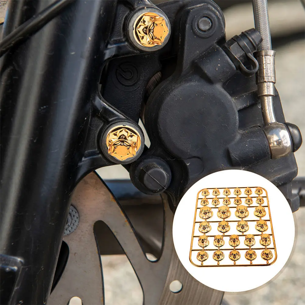 2Sets Motorcycle Engine Bolt Covers Decorative Scooter Bolt Cap Topper Caps Universal Fit ABS Material Easy Install