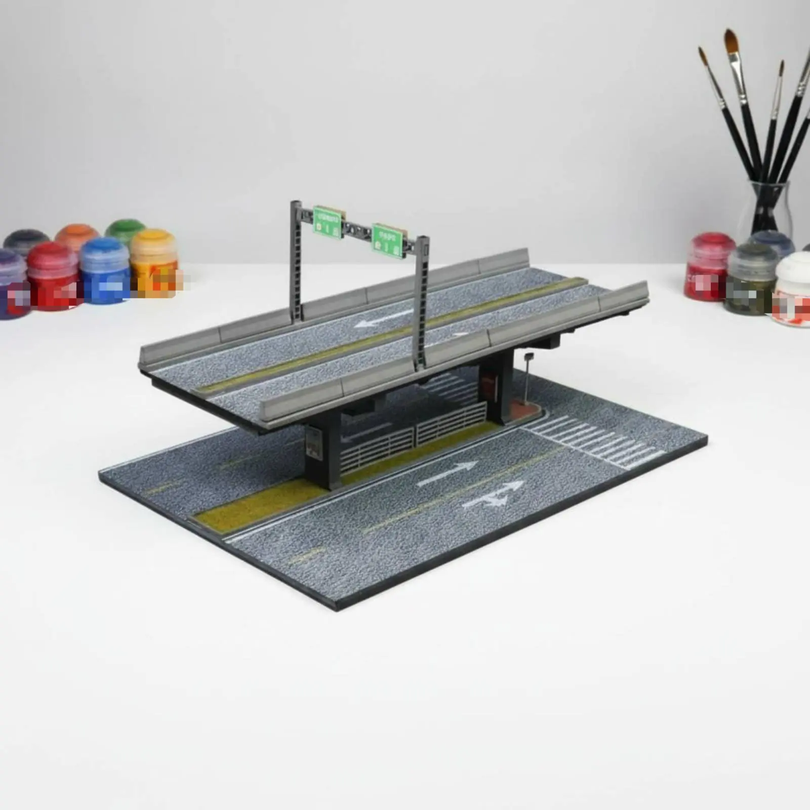 1:64 Elevated Bridge Model Realistic Texture Elevated Road Display Scene 1:64 Scale Display Scene Collectible Display