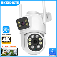 EseeCloud 4K 8MP Dual Lens Dual Screens Mini Wireless PTZ Camera Two Way Audio Color Night Vision Outdoor Waterproof Wifi Camera