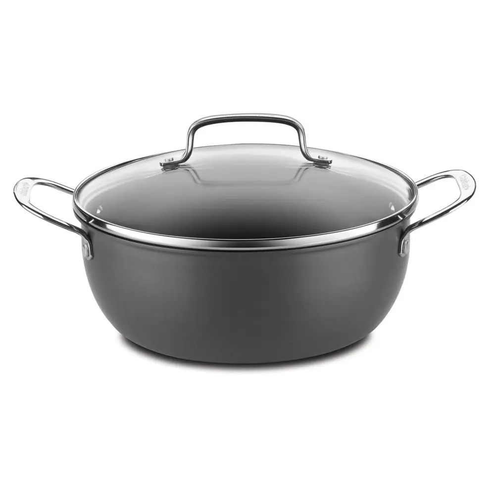 

65026CP Chefs Classic 5-литровая кастрюля для приготовления чили с крышкой, с антипригарным покрытием, из твердого анодированного алюминия, черная