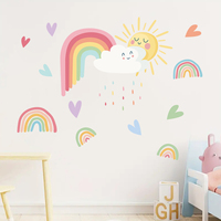 1pcs Cartoon Colorful Love Rainbow PVC Wall Stickers for Kids Room Decor Bedroom Removable Wall Decals Home Decoration